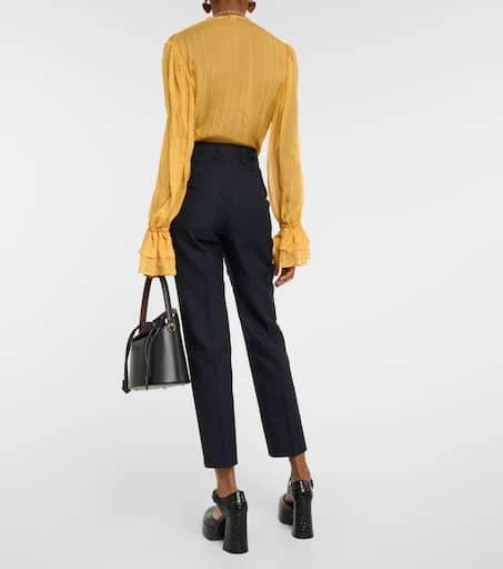 ETRO Printed cotton-blend jacquard slim pants 3