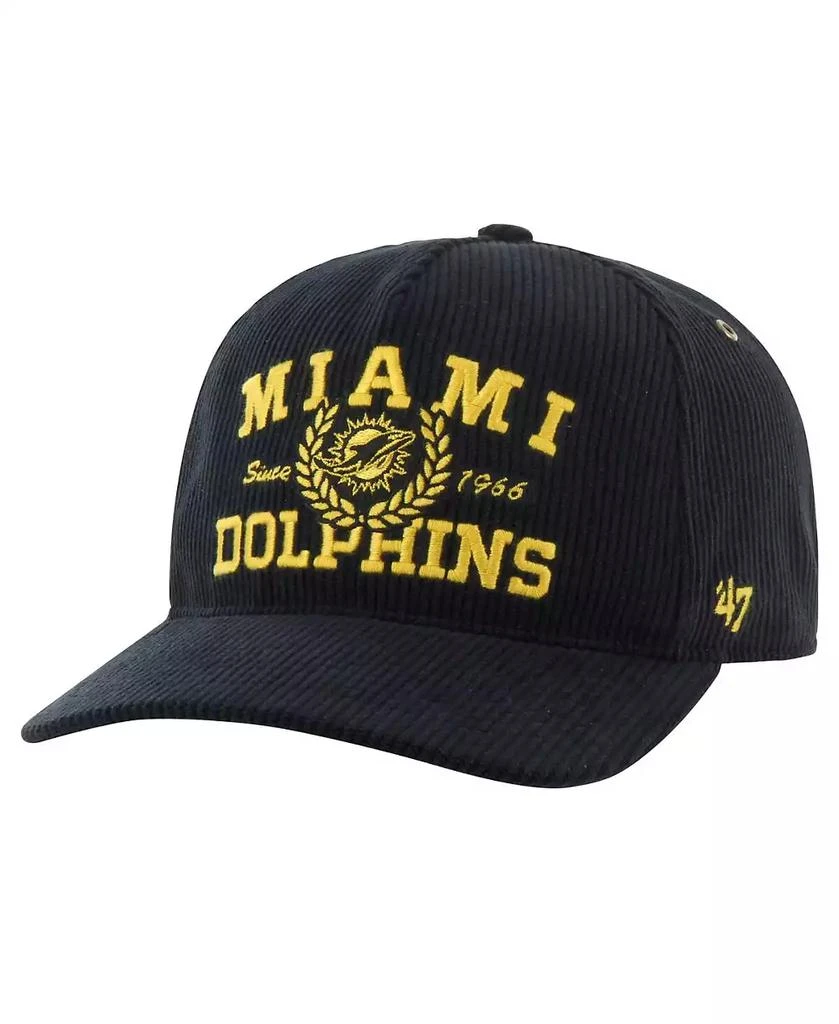 47 Brand Men's Black Miami Dolphins Letterman Hitch Adjustable Hat 1