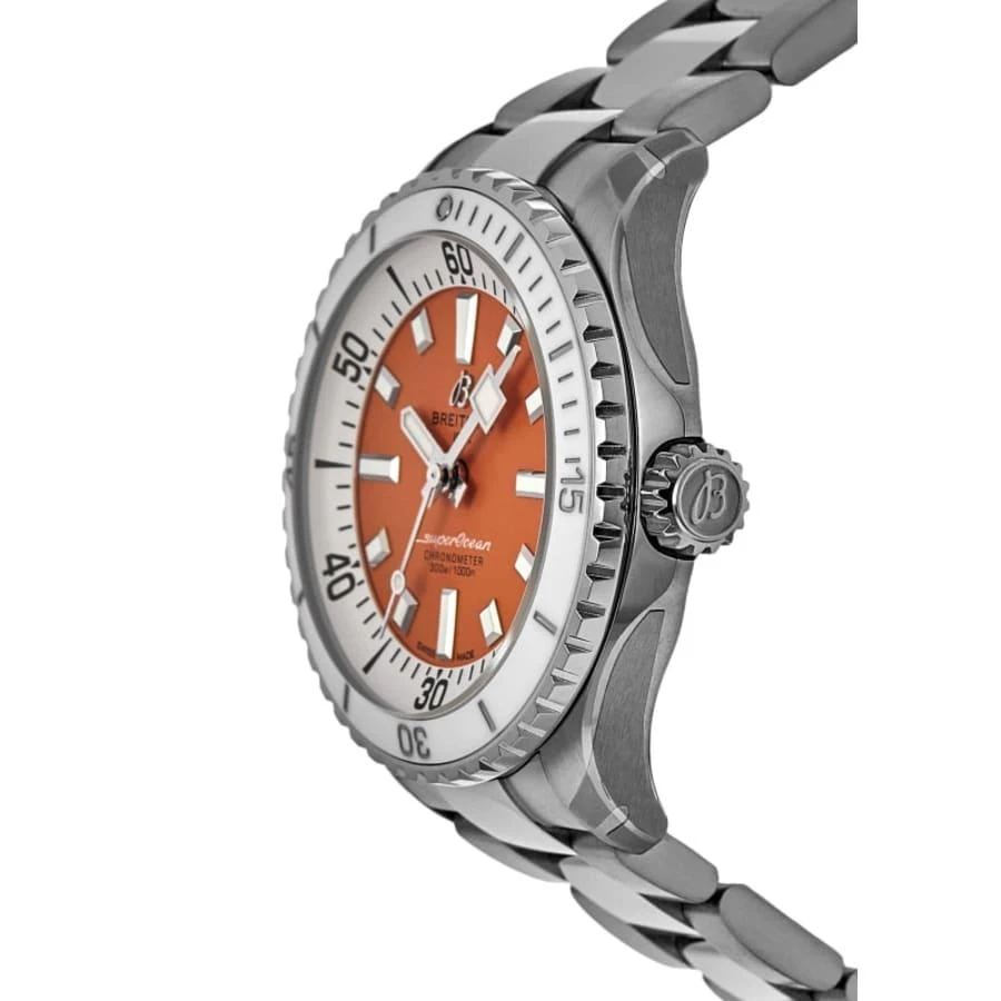 BREITLING Superocean Automatic 36 Orange Dial Steel Women's Watch 2