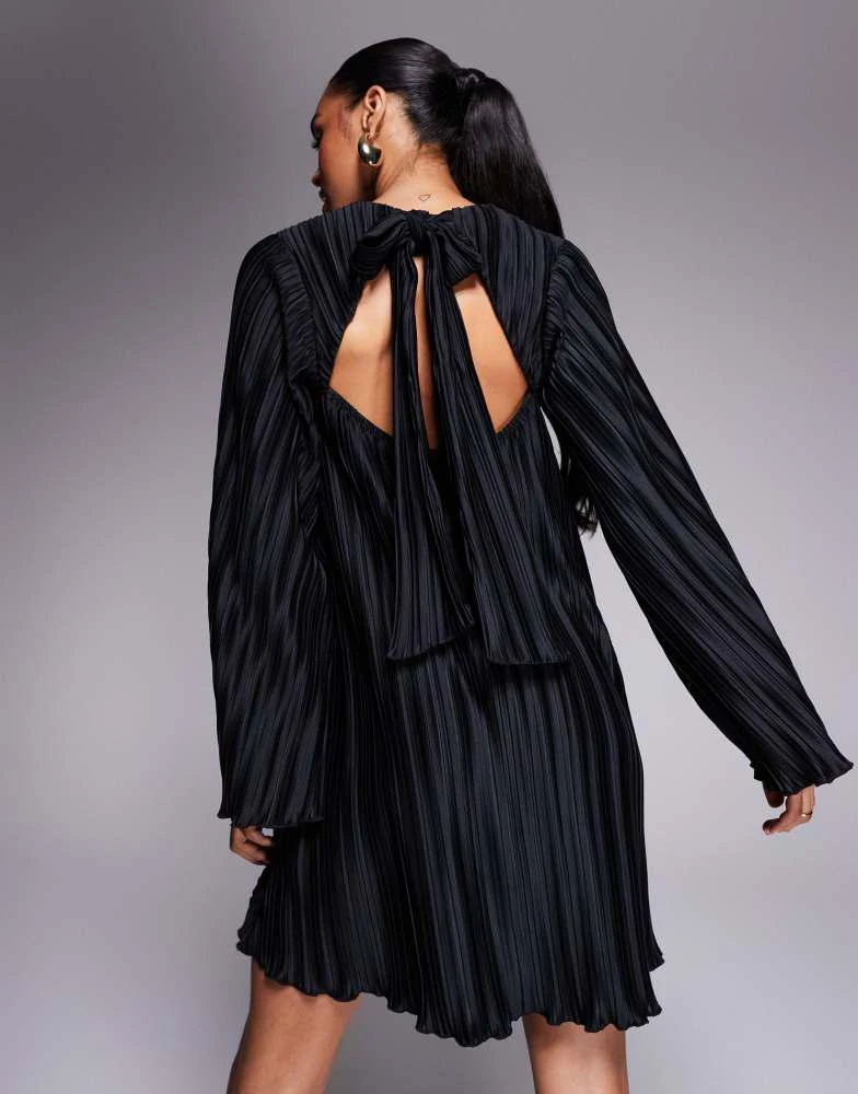 ASOS ASOS DESIGN plisse wide sleeve mini dress with back bow detail in  black - BLACK - Dresses & Skirts - Compare Prices from 9+ Stores -  BeyondStyle