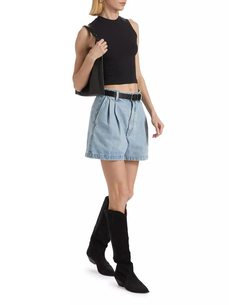 AGOLDE Becker Pleated Denim Shorts 2