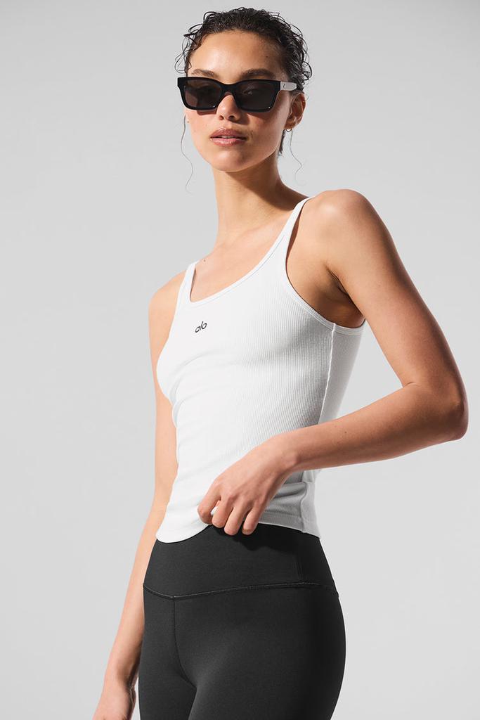 Alo Ribbed Prosper Tank - White
