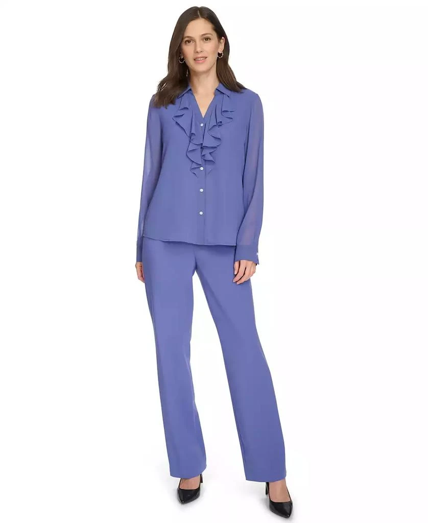 Calvin Klein Women's Ruffle-Collar Long-Sleeve Blouse 4