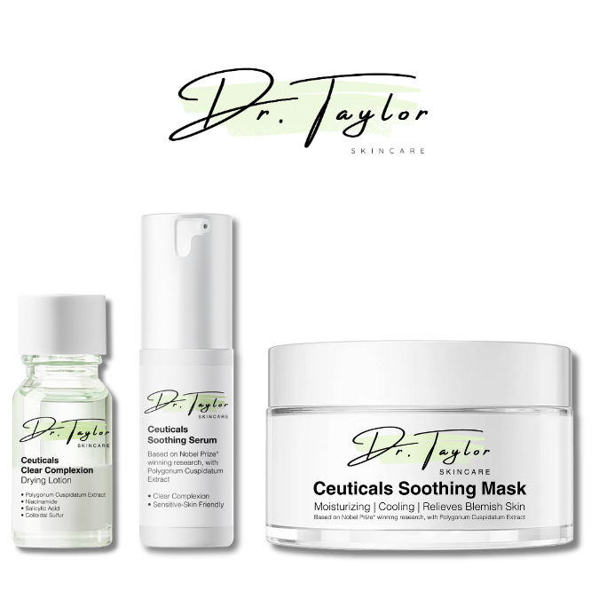 Dr.Taylor 【Complete Acne-skin repair Treatment Set】Ceuticals Clear Complexion Drying Lotion 10ml+Ceuticals Soothing Serum 30ml+Ceuticals Soothing Mask 100g