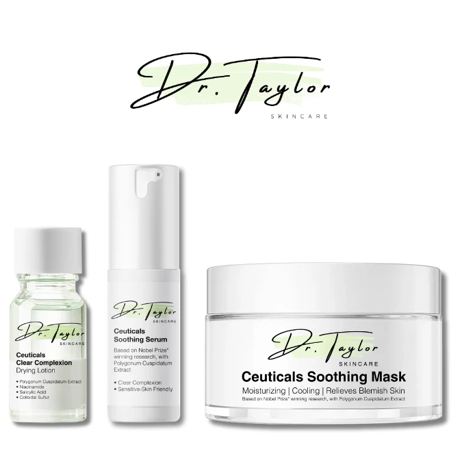 Dr.Taylor 【Complete Acne-skin repair Treatment Set】Ceuticals Clear Complexion Drying Lotion 10ml+Ceuticals Soothing Serum 30ml+Ceuticals Soothing Mask 100g 1