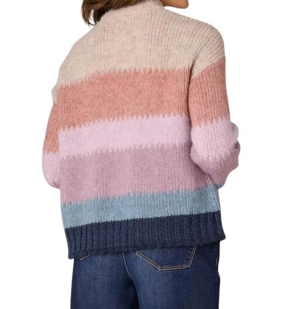 Democracy Democracy - Long Sleeve High Round Stripe Sweater 3