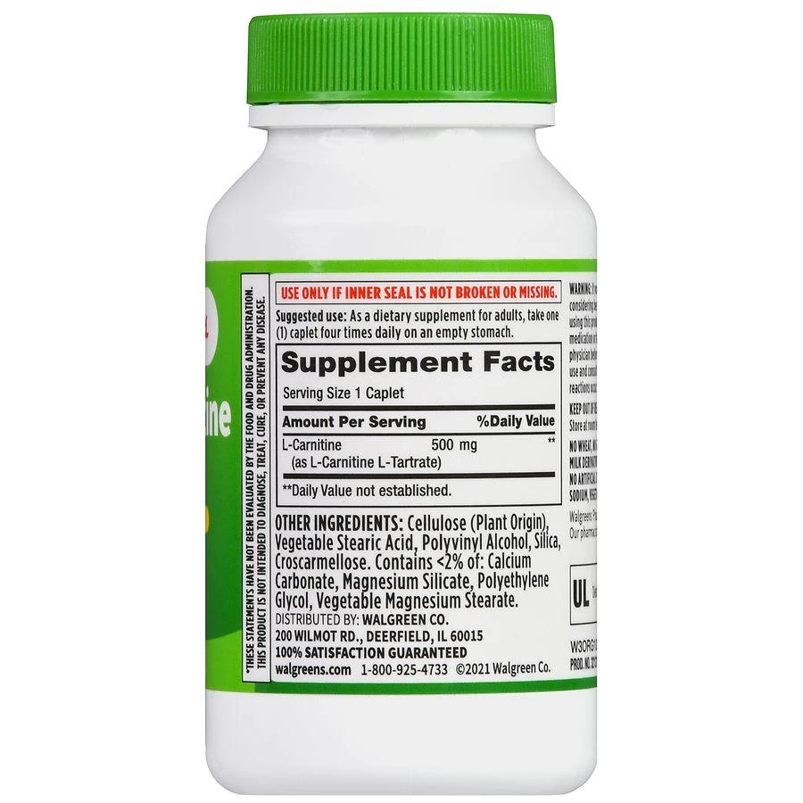Walgreens L-Carnitine 500 mg Caplets 3
