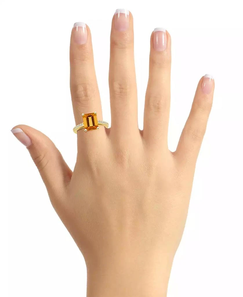 Macy's Citrine (3-1/7 ct. t.w.) and Diamond (1/4 ct. t.w.) Ring in 14K Yellow Gold 2