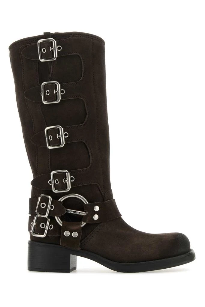 Miu Miu Dark Brown Suede Boots 1