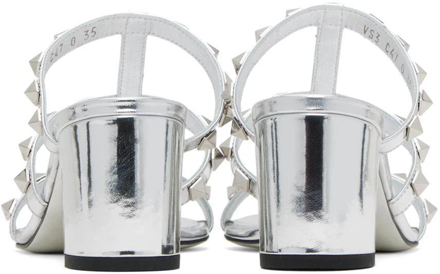 Valentino Silver Rockstud Heeled Sandals 2