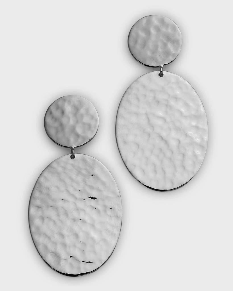 Ippolita Crinkle Hammered Oval Snowman Earrings in Sterling Silver