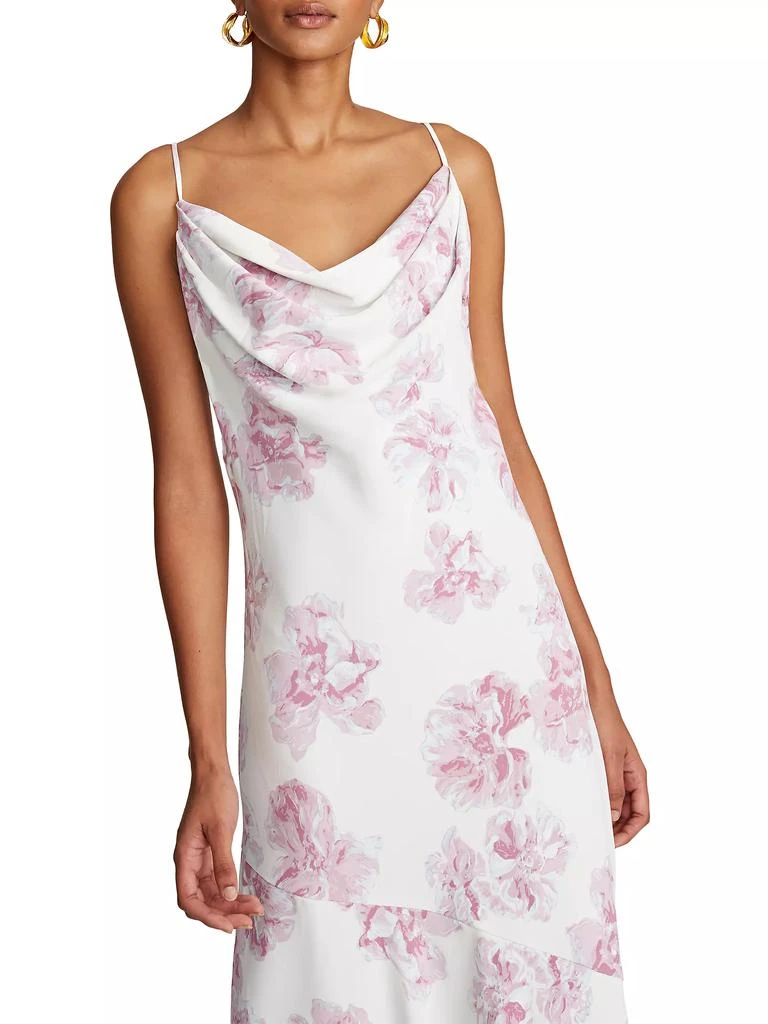 Halston Sonny Floral Crepe Midi-Dress 5