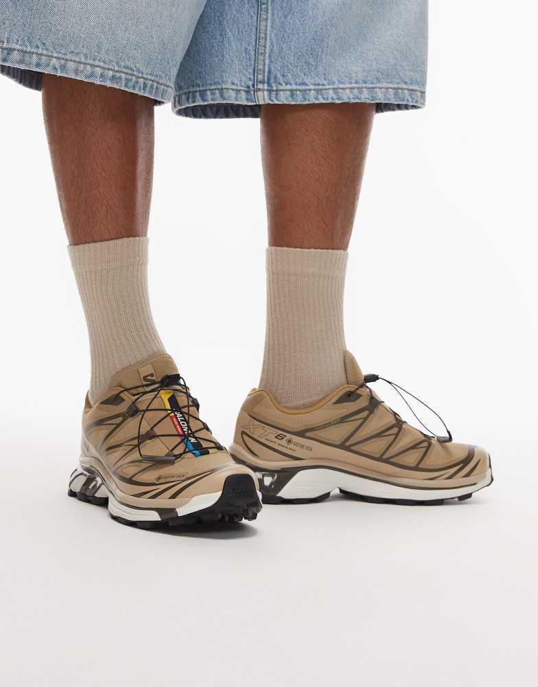 Salomon Salomon XT-6 GTX trainers in safari and brown - Free