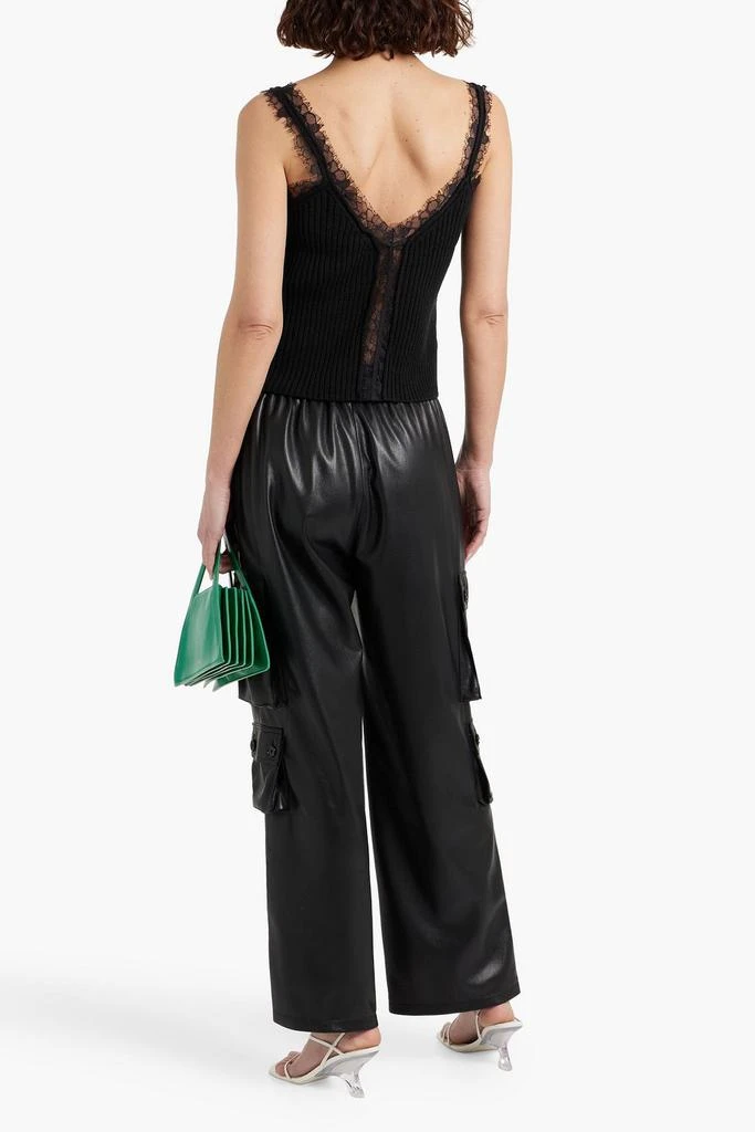 SIMKHAI Elsie lace-trimmed ribbed wool and cashmere-blend camisole 3