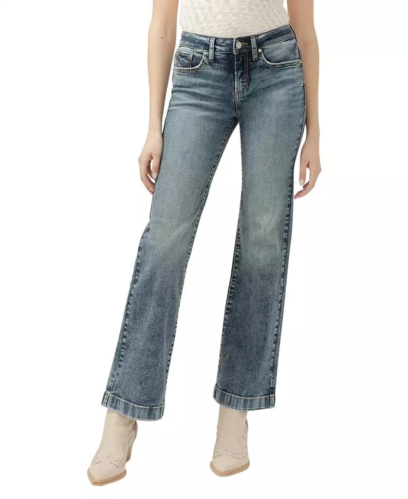 Silver Jeans Co. Women's Suki Mid Rise Trouser Leg Jeans 1