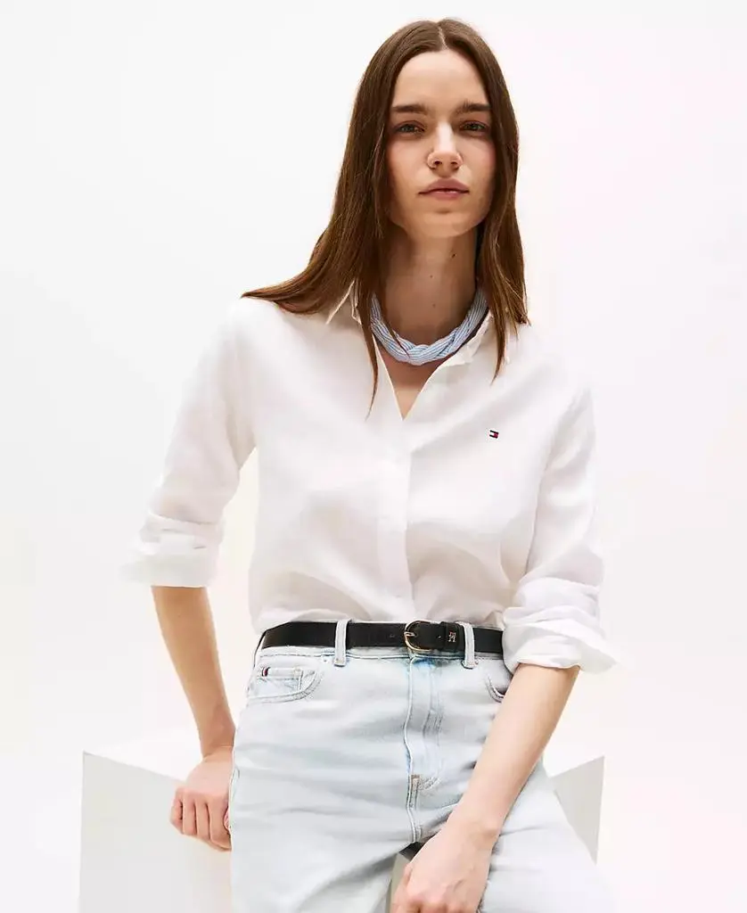 Tommy Hilfiger Women's Linen Button-Up Shirt 3