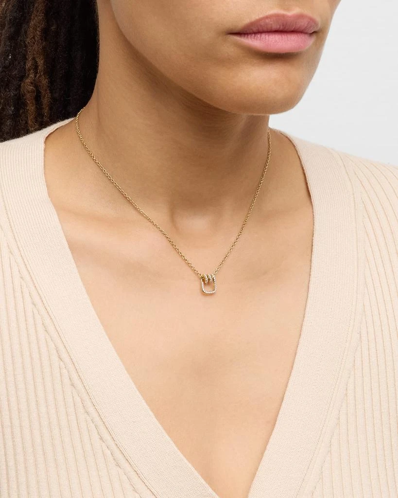 Walters Faith Huxley 18k Yellow Gold Diamond Coil Link Pendant Necklace 2