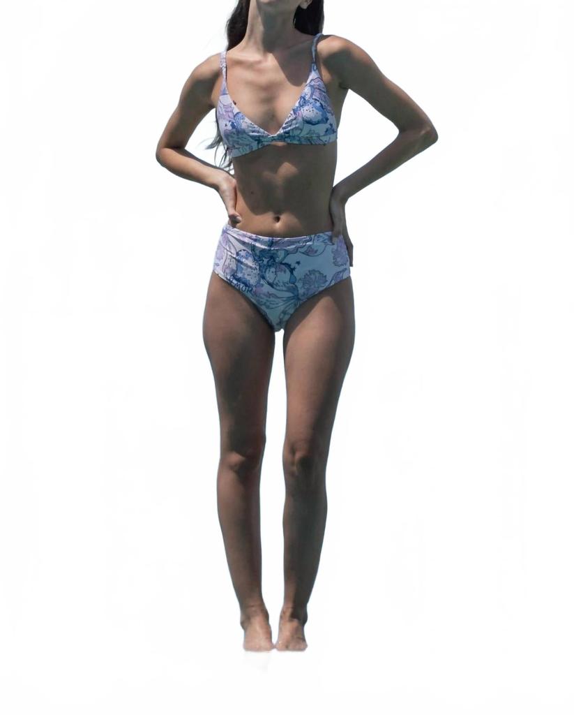 Las Sureñas Amor High Waist Bikini Set In Blue