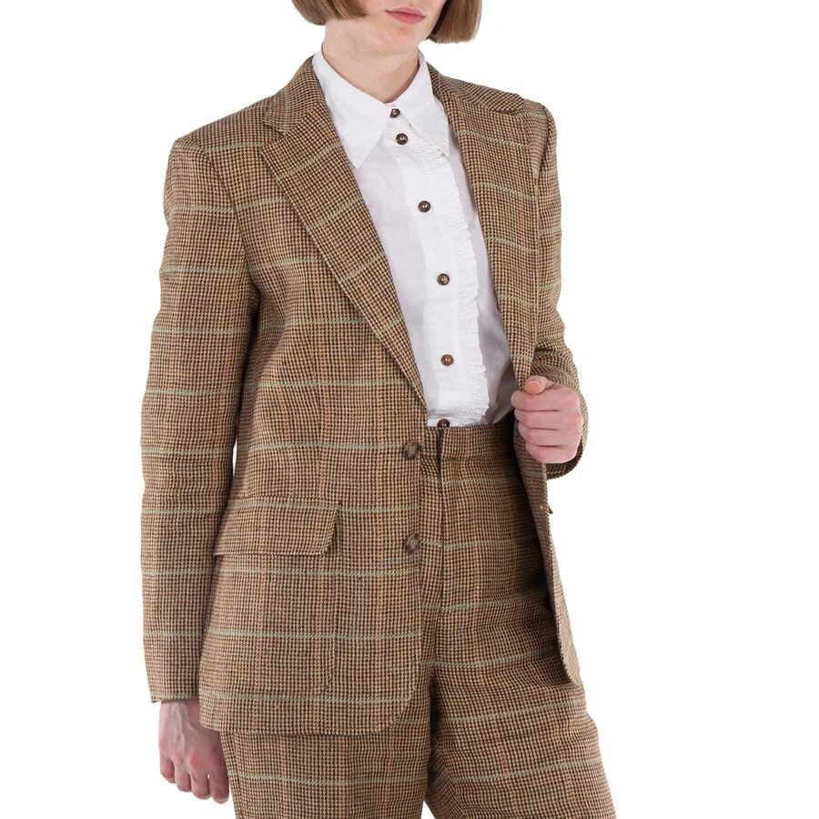 Ralph Lauren Hertiage Plaid Linen-Silk Blazer 2