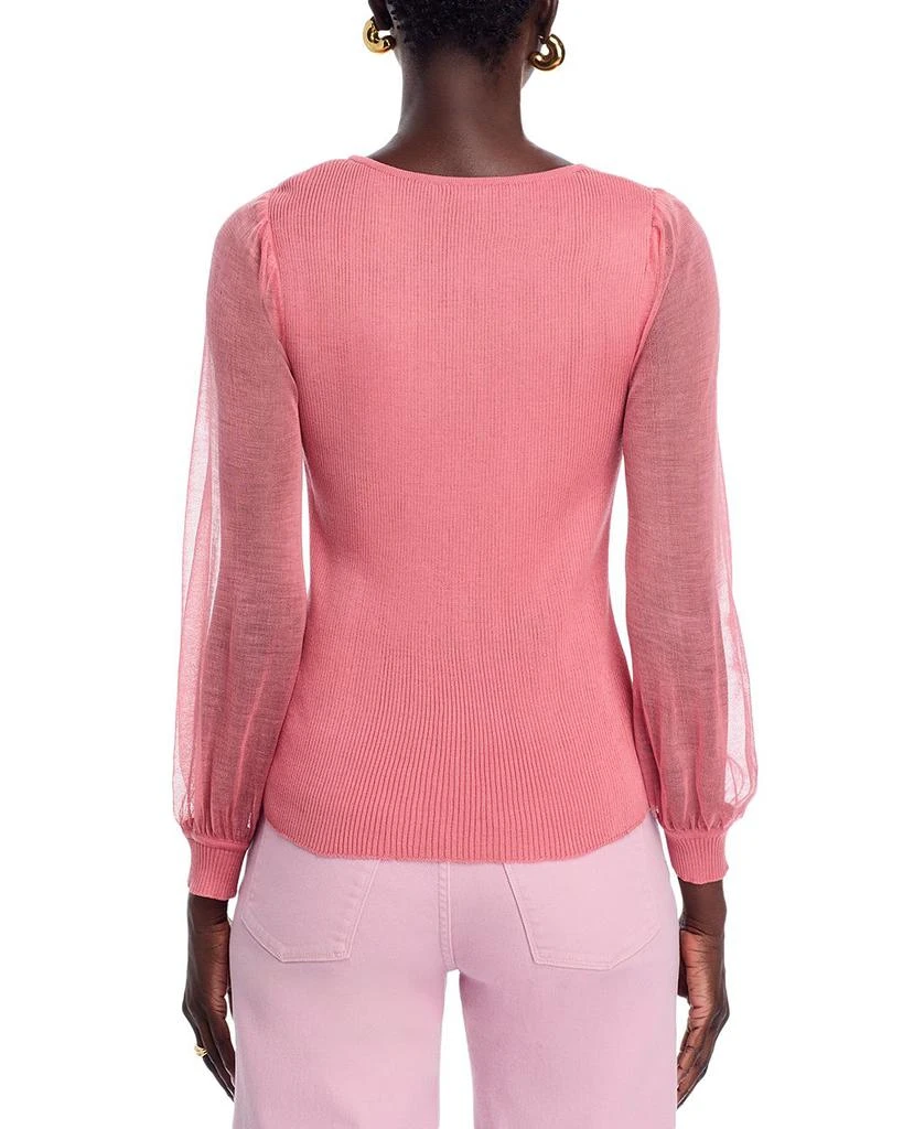 Misook Sheer Sleeve Sweater 3