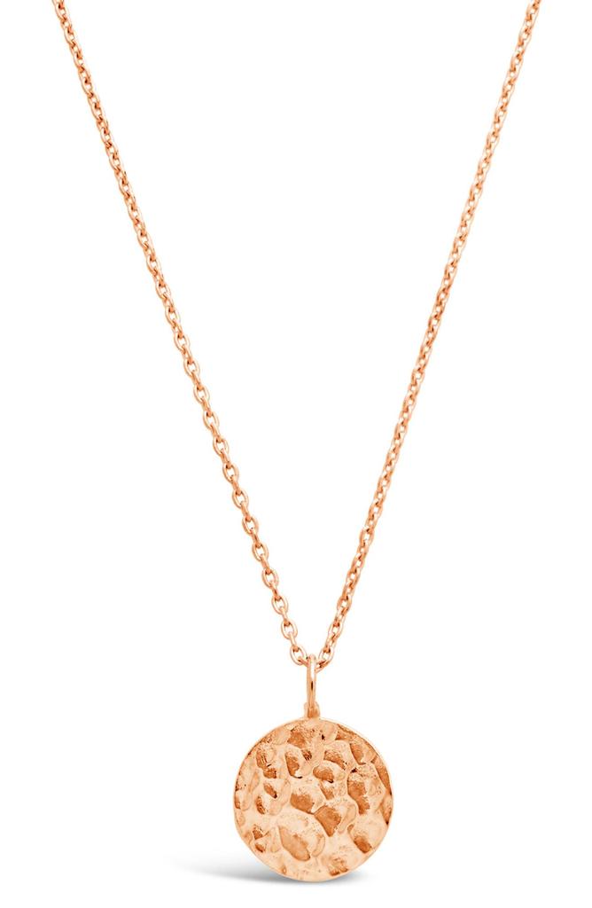 Sterling Forever 14K Yellow Gold Vermeil Hammered Pendant Necklace
