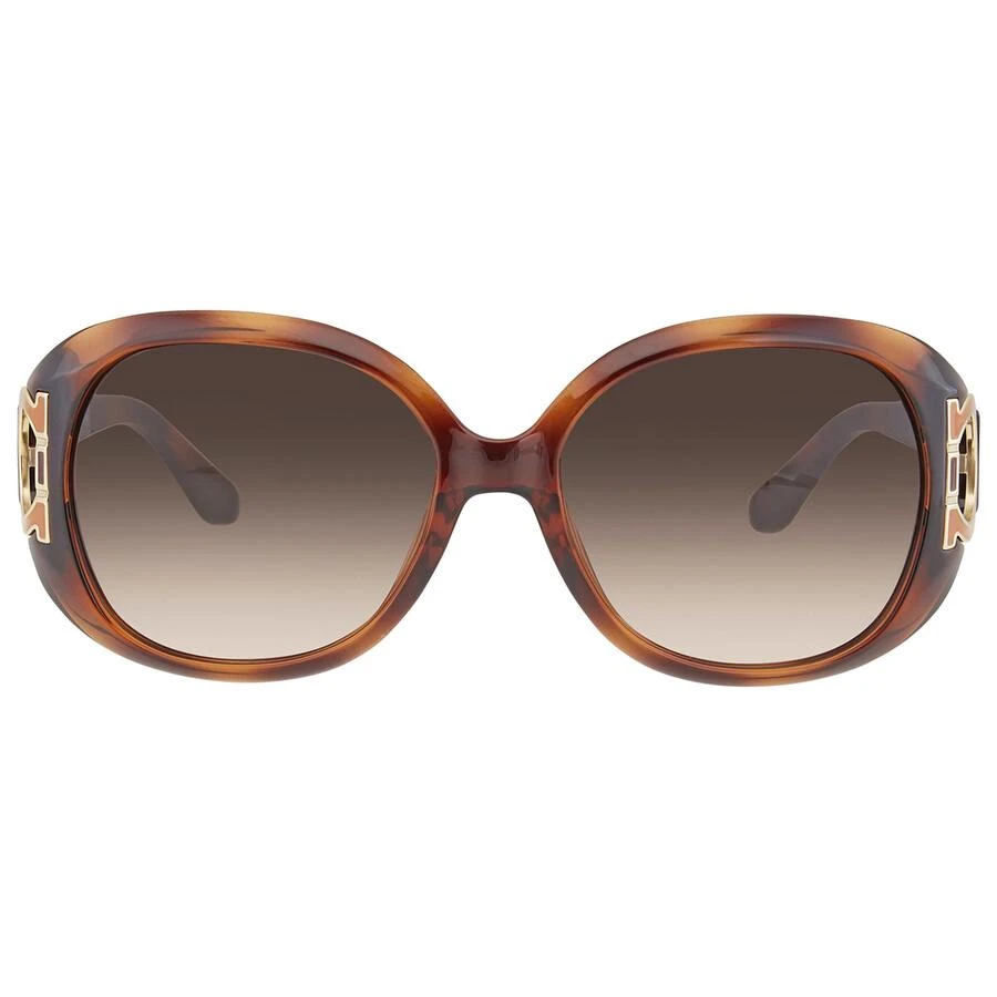 Salvatore Ferragamo Salvatore Ferragamo Brown Gradient Oval Ladies Sunglasses SF668S 238 57 1