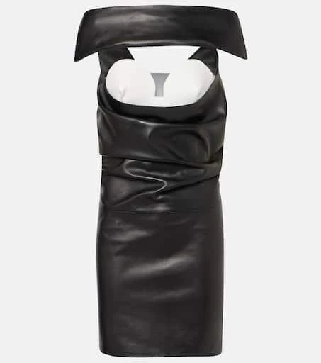 Jean Paul Gaultier Cutout draped leather cocktail dress 1