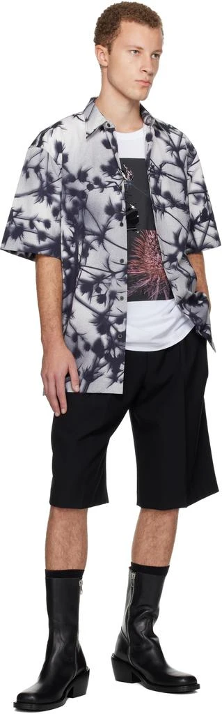 Dries Van Noten Black 
Gray Floral Shirt 4