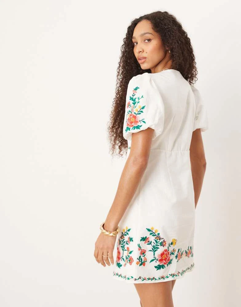 green emerald velvet dress RUBINA EMBROIDERY APRON DRESS – whoopikids main image 1