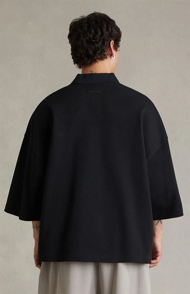 Essentials Vintage Black Signature ’90s Cropped Polo Shirt 4