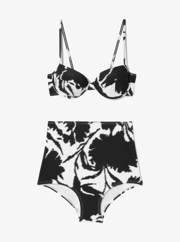 Michael Kors Floral Stretch Nylon Crepe Bikini Top and Brief Set 3