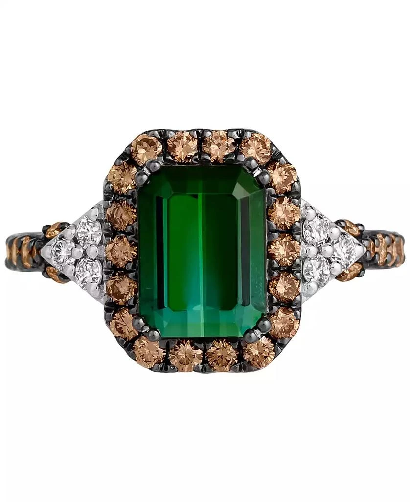 Le Vian Couture Hunters Green Tourmaline (2-1/4 ct. t.w.), Chocolate Diamonds (5/8 ct. t.w.) 
Nude Diamonds (1/5 ct. t.w.) Square Halo Ring in Platinum 2