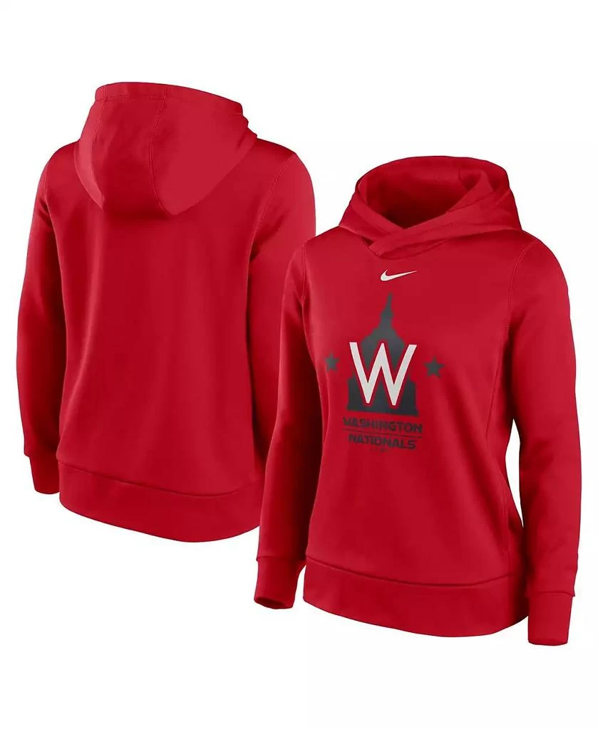 NIKE Women's Red Washington Nationals Alternate Logo Performance Pullover Hoodie 4