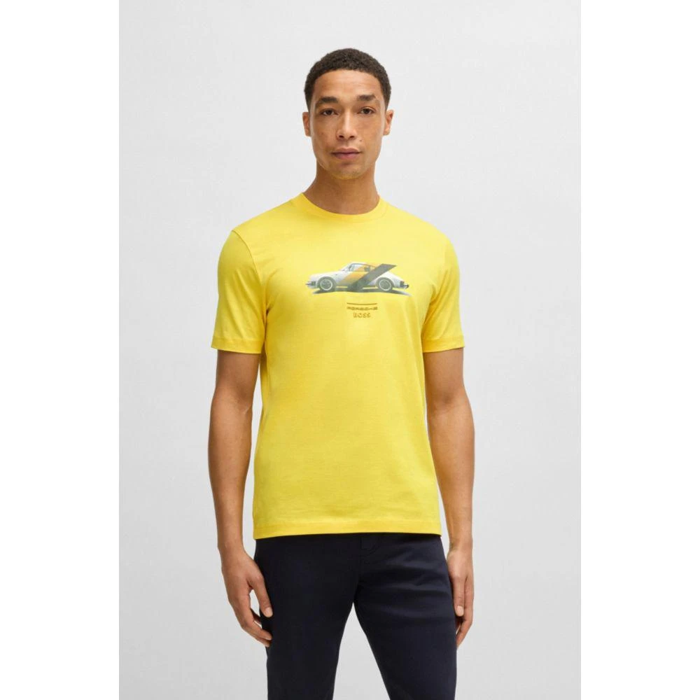 Hugo Boss Porsche x  mercerized-cotton T-shirt with collaborative branding 3