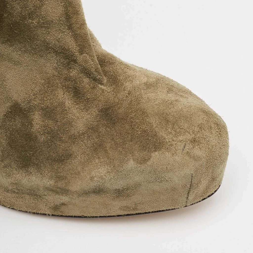 Brian Atwood Brian Atwood Olive Green Suede Chain Embellished Booties Size 38.5 8