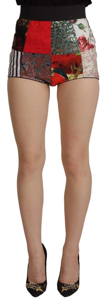 Dolce & Gabbana Dolce & Gabbana Multicolor Patchwork Jacquard Nylon Shorts 1