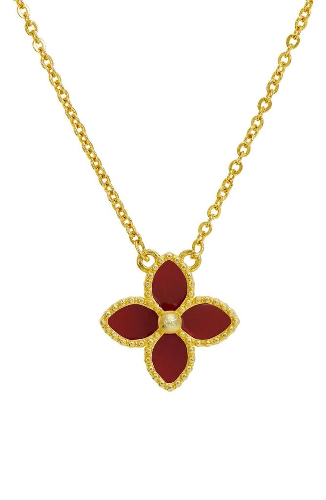 Savvy Cie Jewels 18K Gold Vermeil Agate Pendant Necklace 1