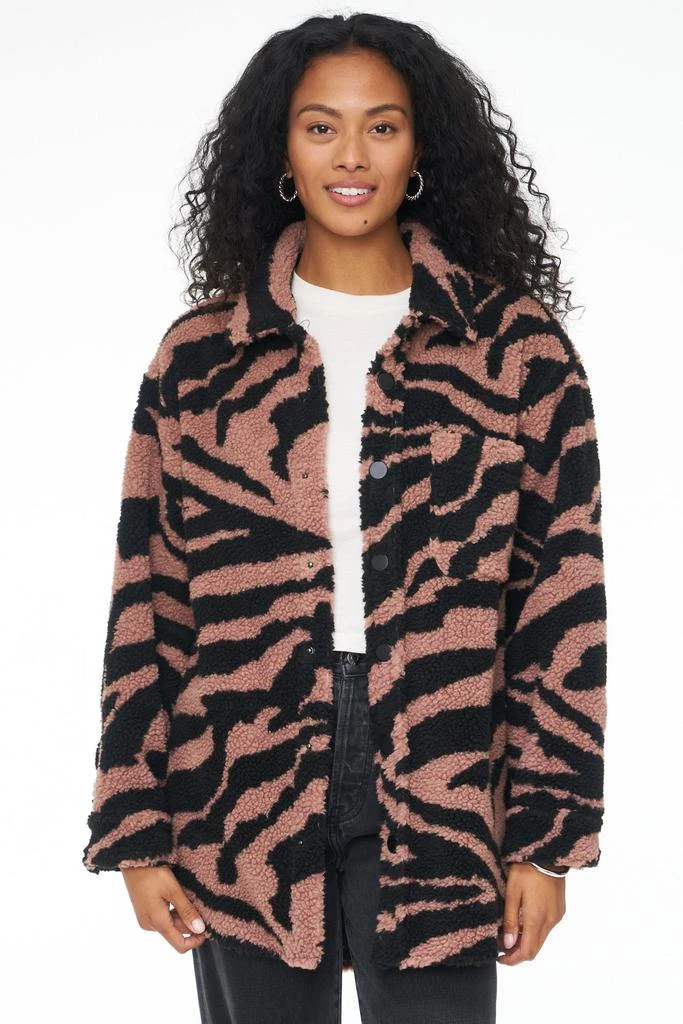 Pistola Denim Lynn Oversized Shearling Jacket - Clay Zebra 1