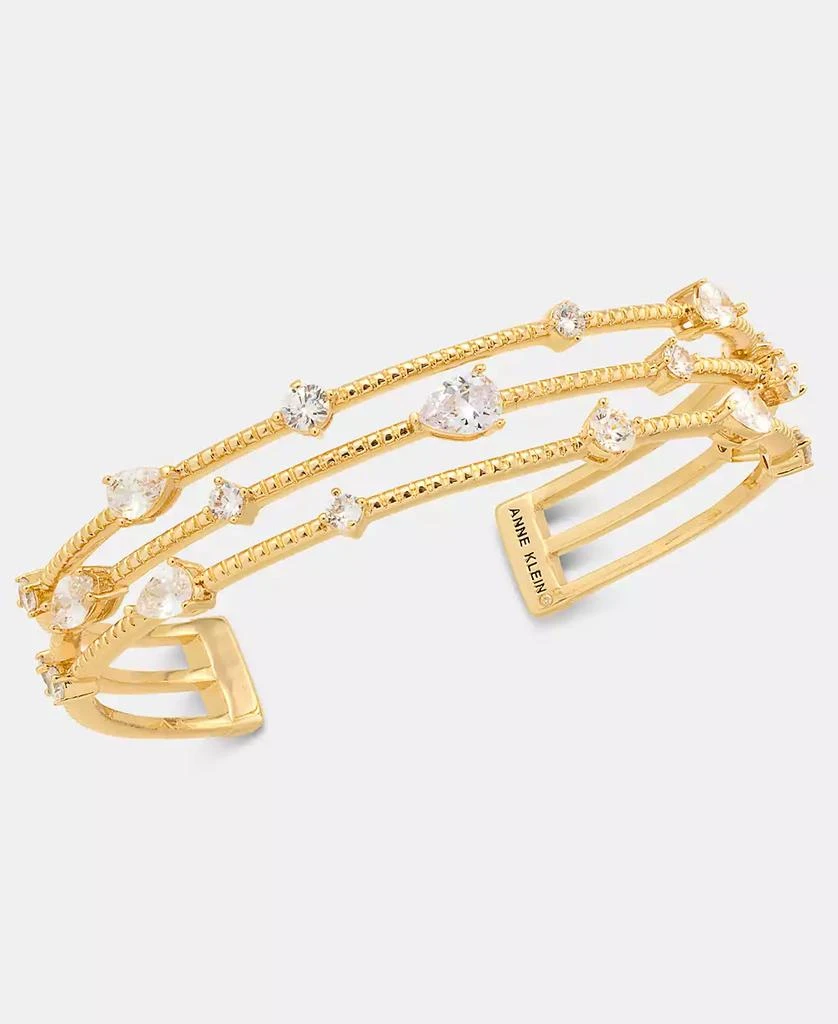 Anne Klein Cubic Zirconia Triple Row Cuff Bracelet