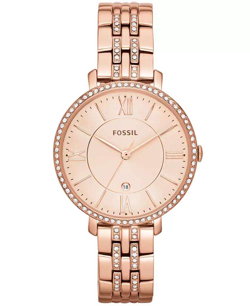Fossil Women's Jacqueline Rose Gold-Tone Stainless Steel Bracelet Watch 36mm ES3546