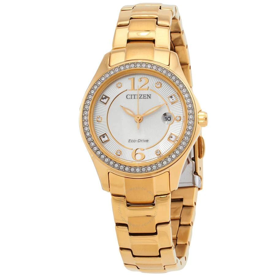Citizen Crystal Eco-Drive Champagne Dial Ladies Watch FE1147-79P 1