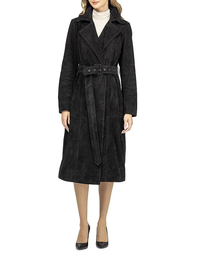 Gorski Metis Suede Belted Trench Coat 3