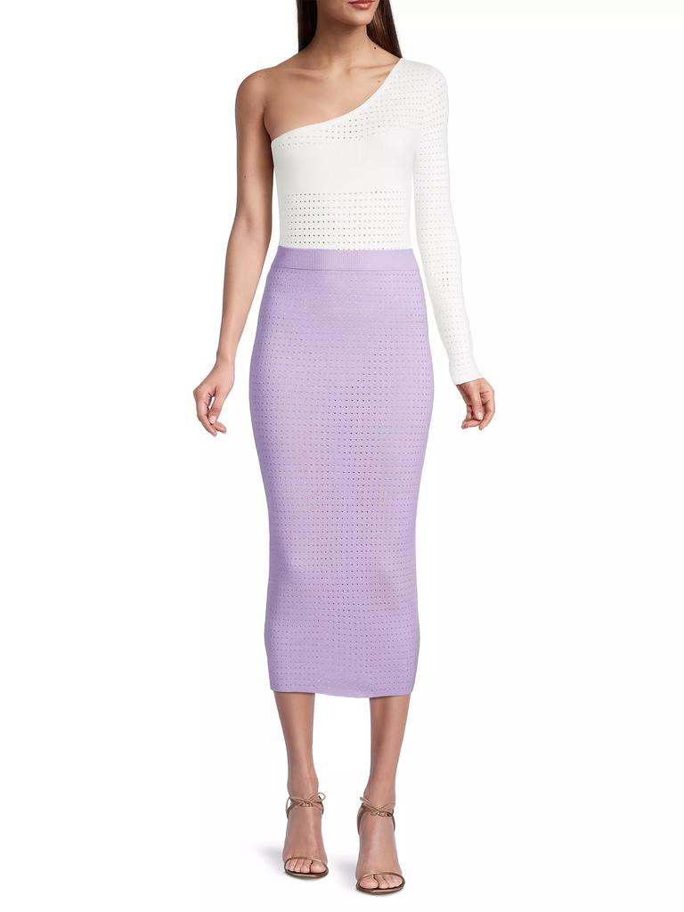 Victor Glemaud Laser-Dot One-Shoulder Bodysuit