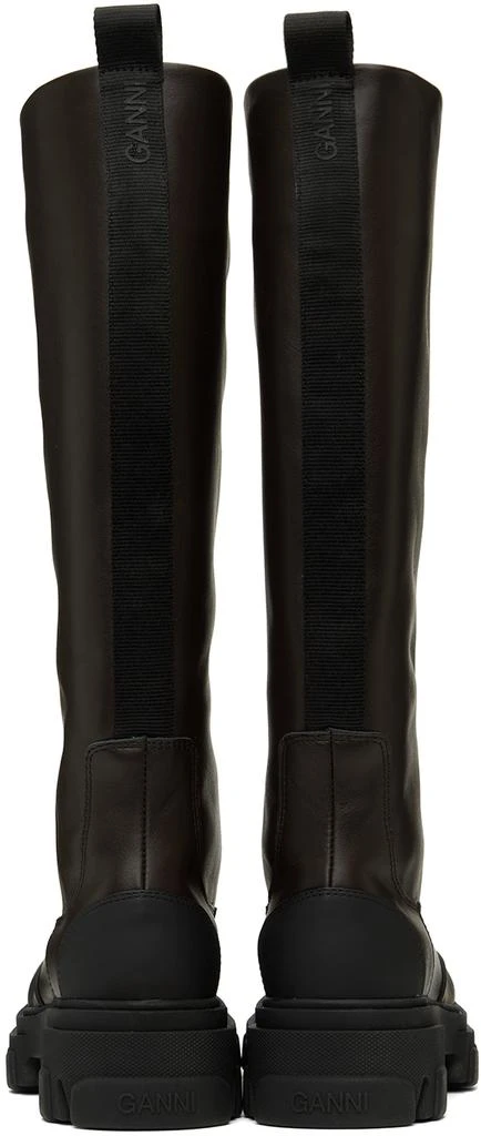Ganni Brown Cleated Tubular Tall Boots 2