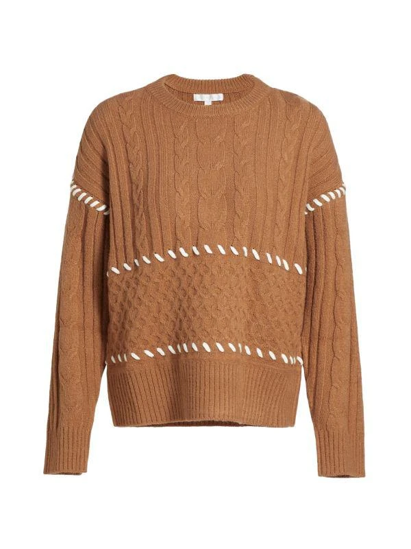 Design History Cable-Knit Whipstitch Sweater 6