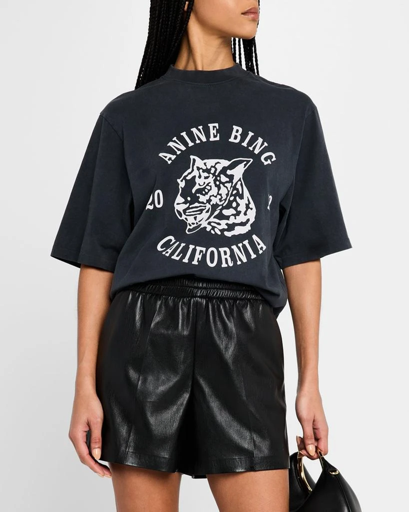 ANINE BING Avi Collegiate Leopard Tee 4
