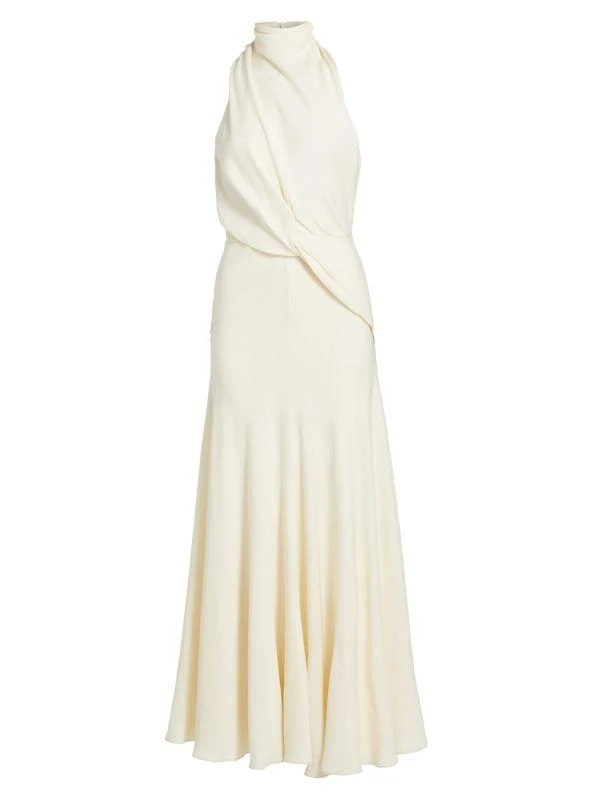 Brandon Maxwell The Valerie Draped Belted Waist Dress 6