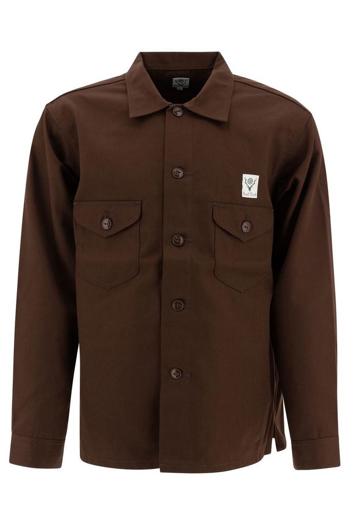South2 West8 South2 West8 Smokey Buttoned Overshirt