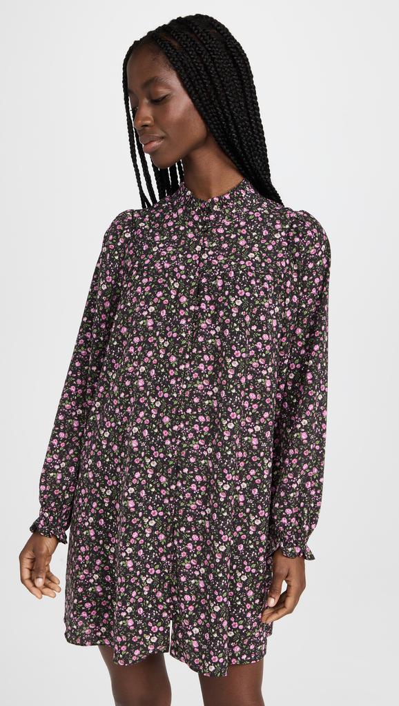 English Factory Floral Button Detail Mini Dress