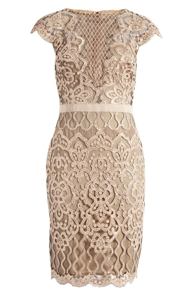 Tadashi Shoji Sequin Lace Body-Con Cocktail Dress 5